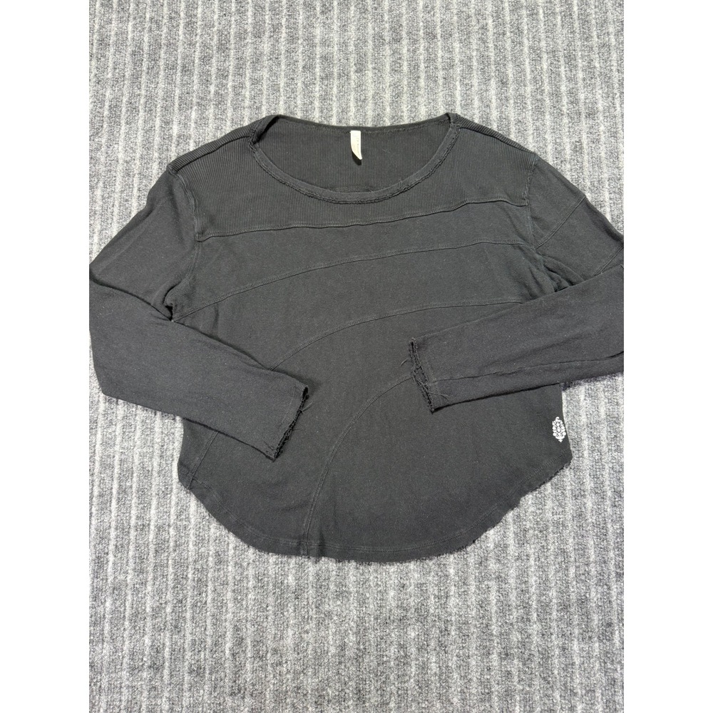 Free People Movement Long Sleeve Top M 100% Cotton Grunge‎ Minimalist Sporty